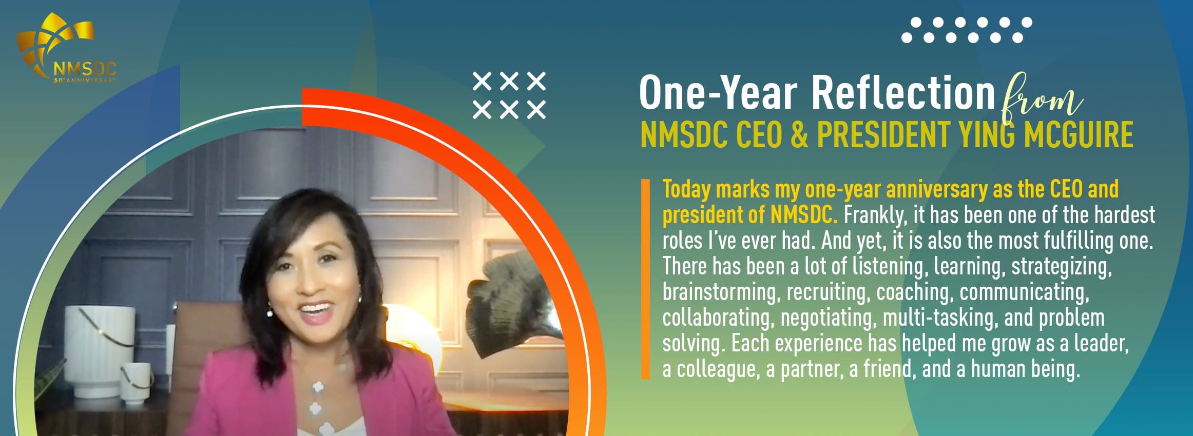 Looking Back and Moving Forward - Ying McGuire's One-Year Reflection