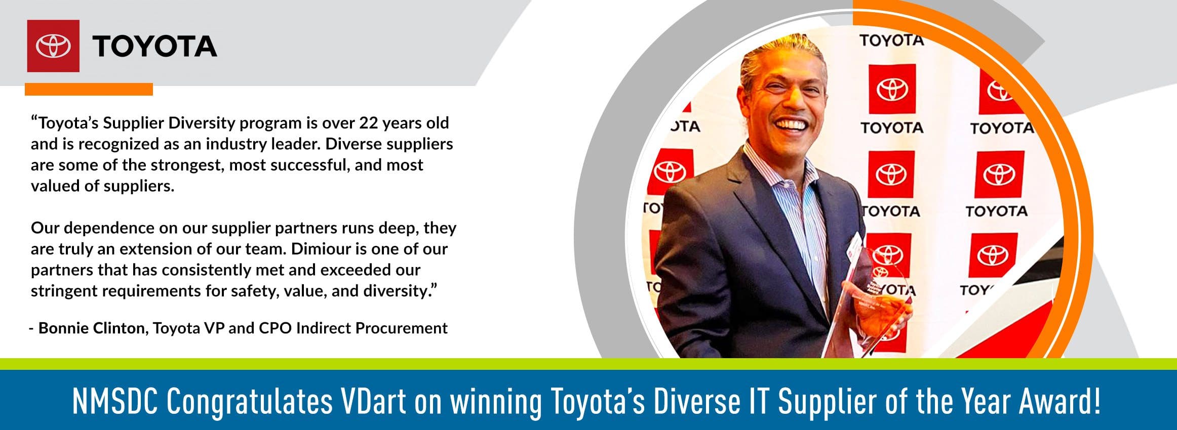 NMSDC Congratulates VDart on winning Toyota’s Diverse IT Supplier of the Year Award!