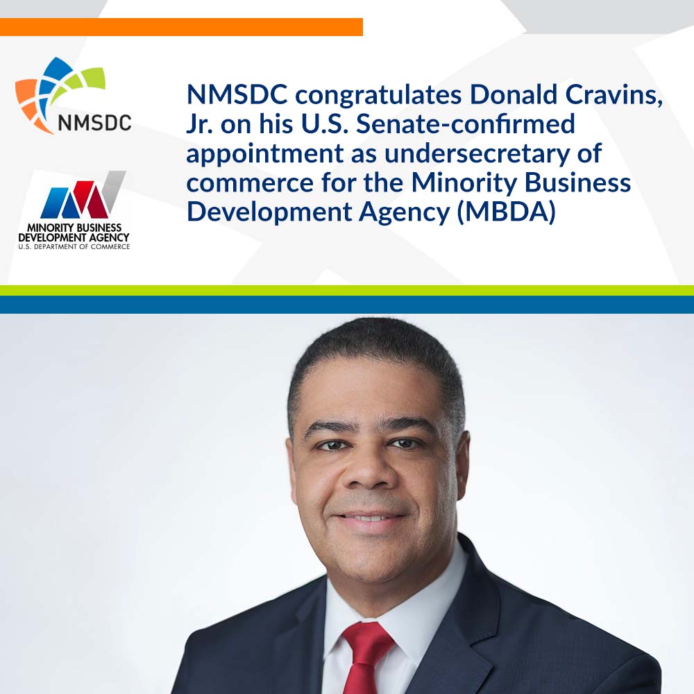 NMSDC congratulates Donald Cravins, Jr.