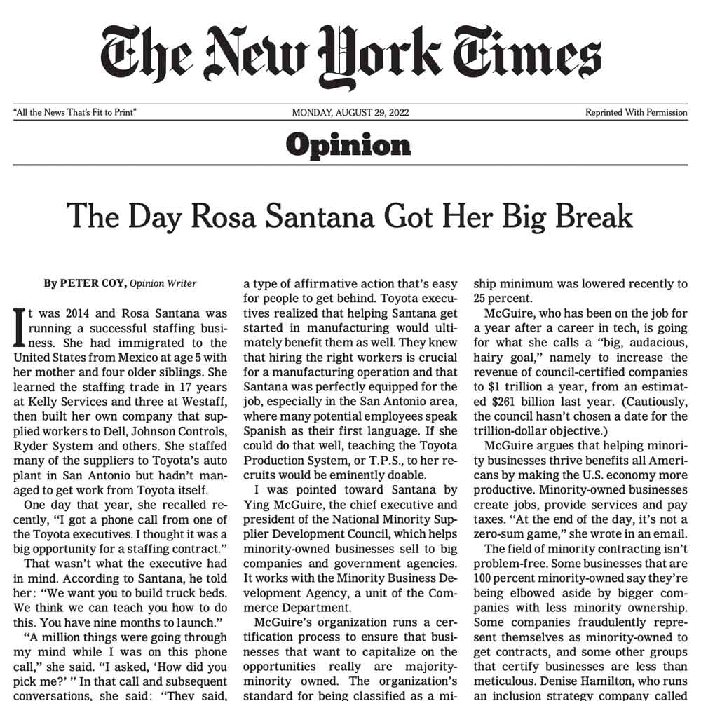 The Day Rosa Santana Got Her Big Break - The New York Times