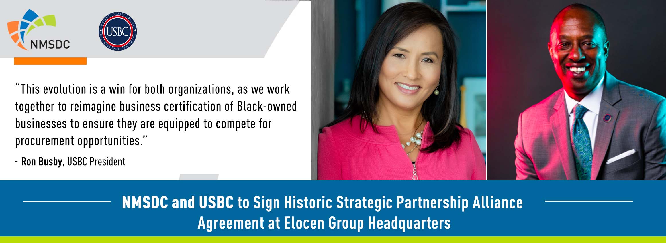 NMSDC and USBC to Sign Historic Strategic Partnership Alliance Agreement at Elocen Group Headquarters