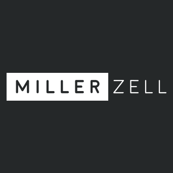 Black and White Logo with the words Miller Zell