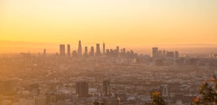 Photos of Haze Los Angeles Skyline at Sunset.