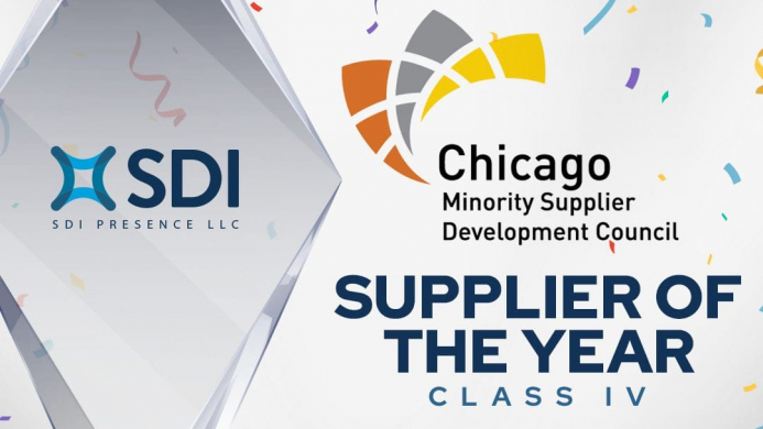 Premio de cristal con diamantes en el que figura SDI junto al texto Proveedor del Año.